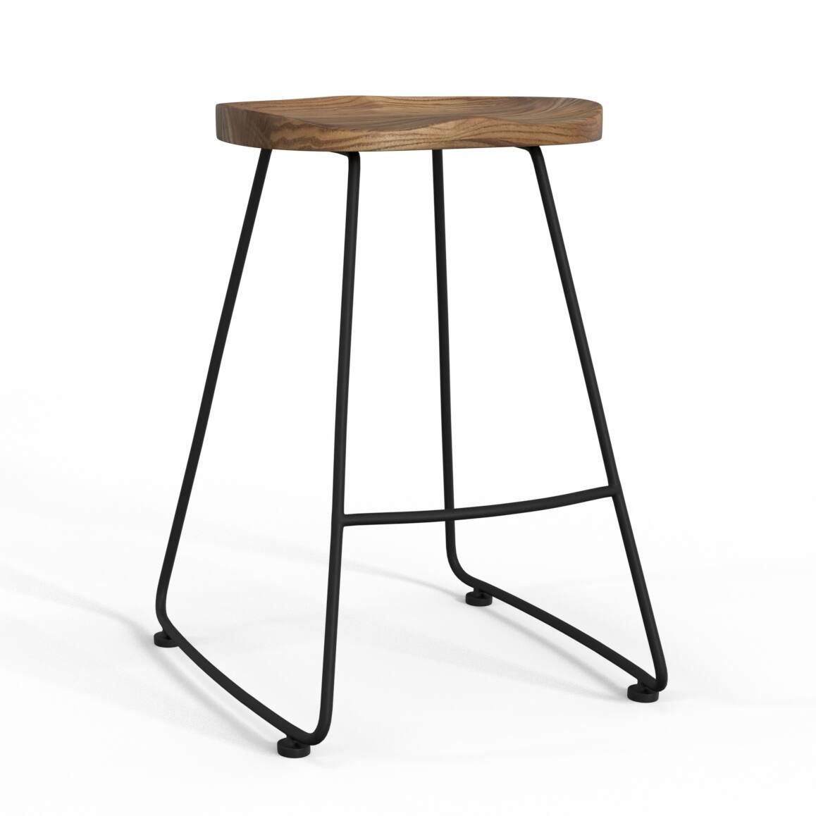 Alt View 16. Simpli Home - Amberly Saddle Counter Height Stool (Set of 2) - Natural/Black.