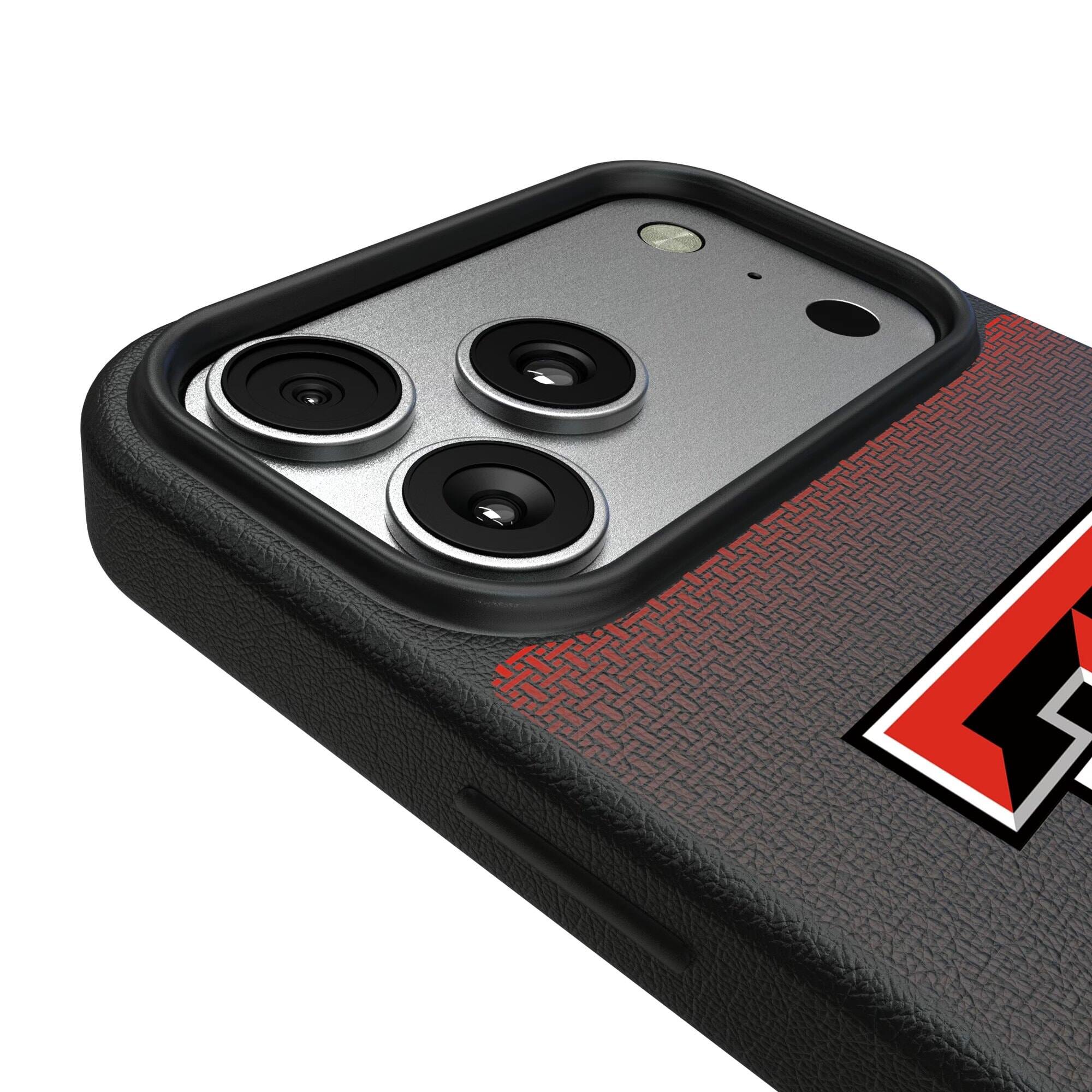 Alt View 2. Keyscaper - Texas Tech Red Raiders Linen Logo iPhone Magnetic Bump Case - 15 - Black.