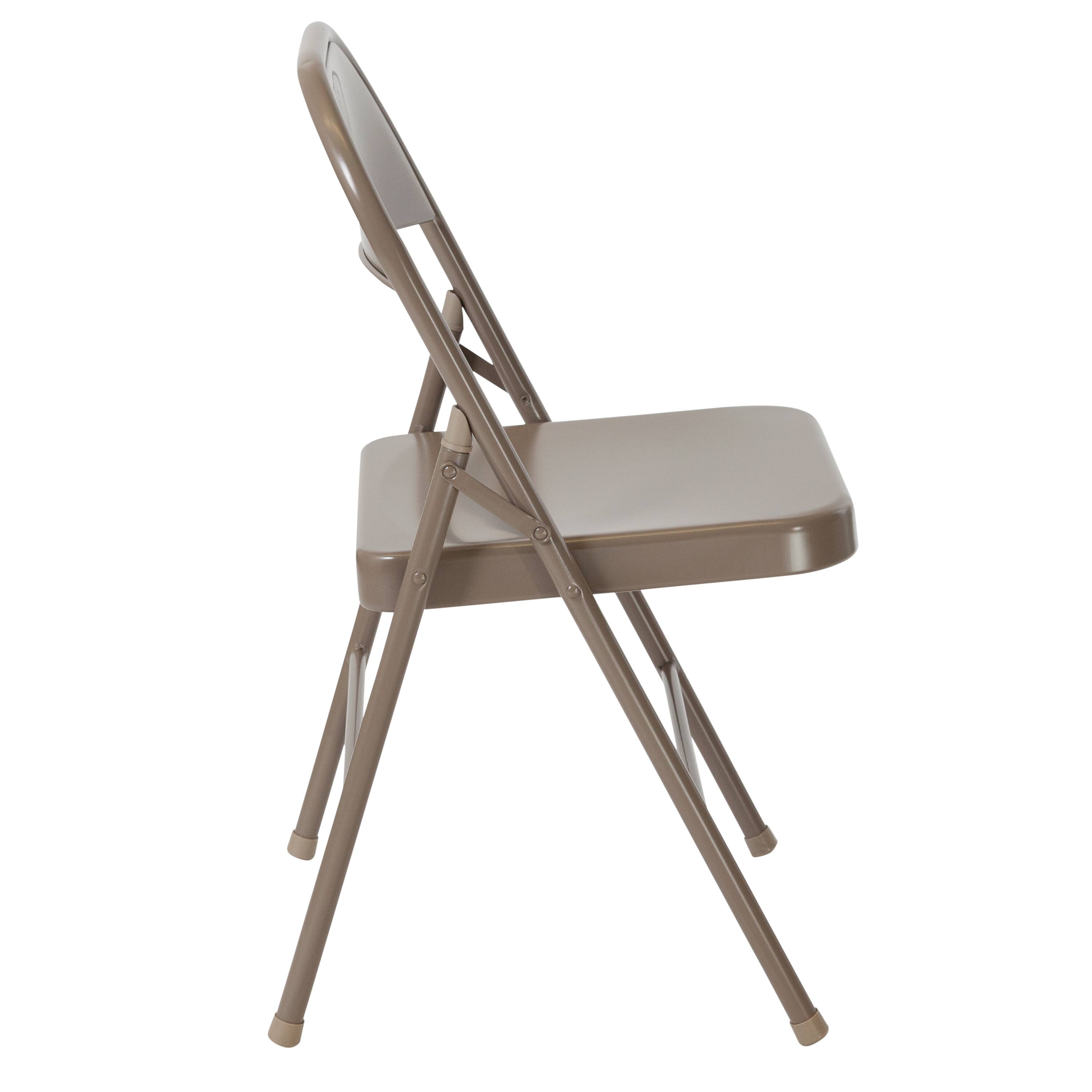 Alt View 7. Emma + Oliver - 2 Pack Home & Office Double Braced Party Events Steel Metal Folding Chair - Beige.