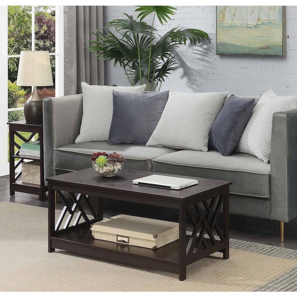 Back. Convenience Concepts - Titan Coffee Table with Shelf, Espresso - Espresso.
