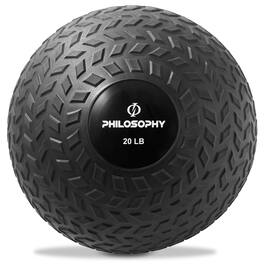 Philosophy Gym - Slam Ball - Weighted Medicine Ball with Easy Grip Tread - Black