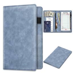 Kitcheniva - Organizer Wallet With Zipper Pocket & Card Holder Server Book For Waitress Waiter - Vintage Blue