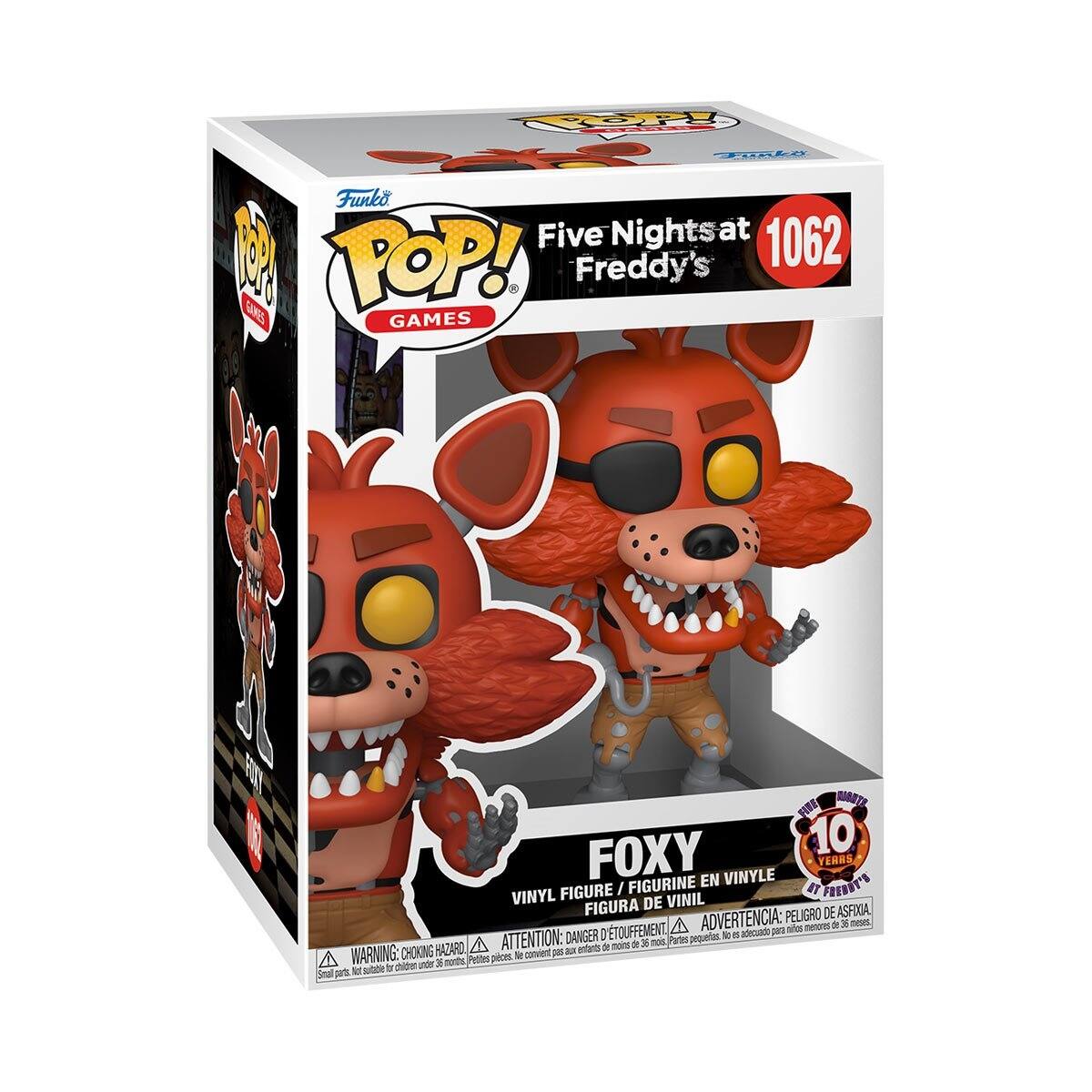 Funko POP! Games  
Five Nights at Freddy's  
1062  
Foxy  

VINYL FIGURE / FIGURINE EN VINYLE / FIGURA DE VINIL  

WARNING: CHOKING HAZARD - Small parts. Not for children under 3 years.  
ADVERTENCIA: PELOIGRO DE ASFIXIA - Piezas pequeñas. No es adecuado para menores de 3 años.