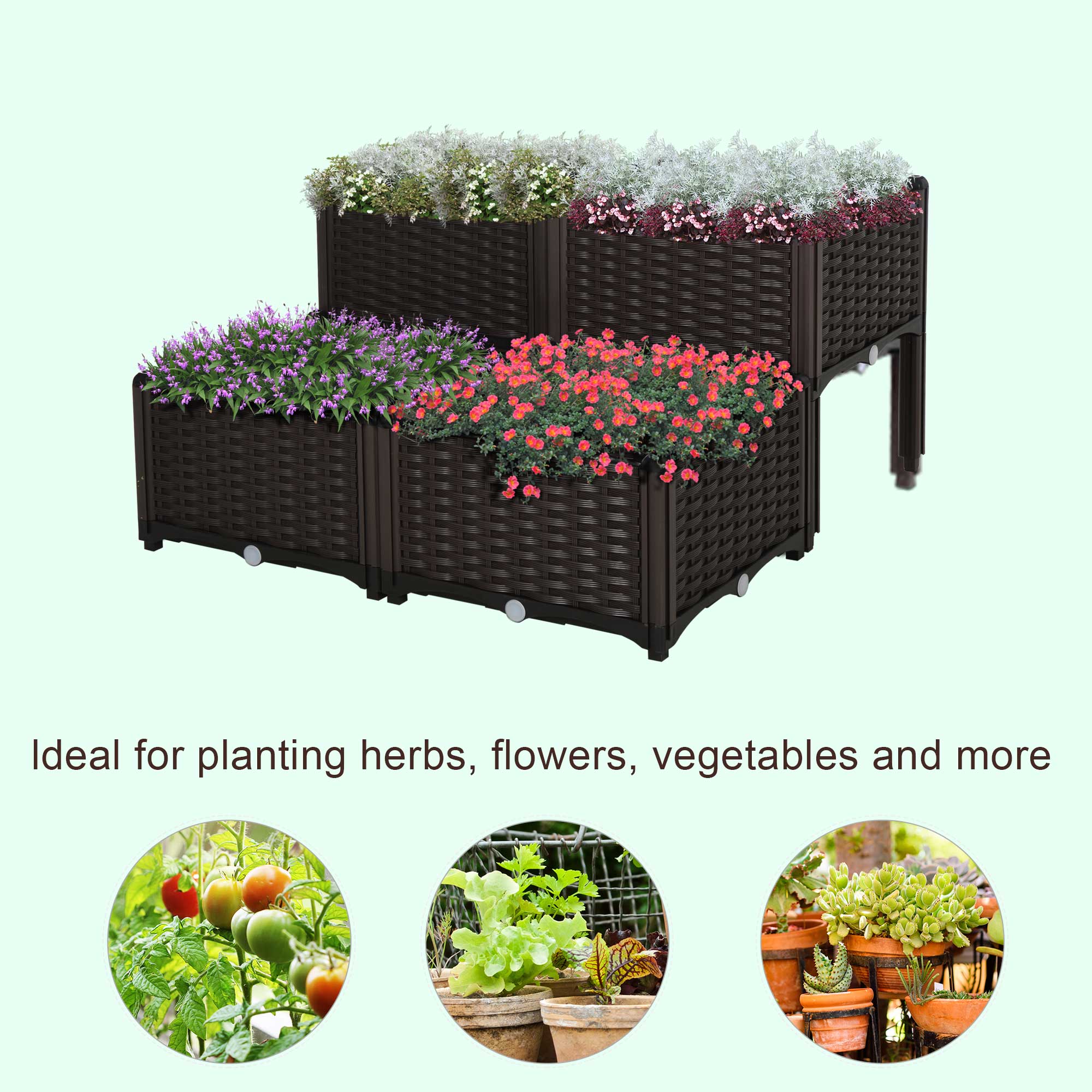 Ideal for planting herbs, flowers, vegetables and more.