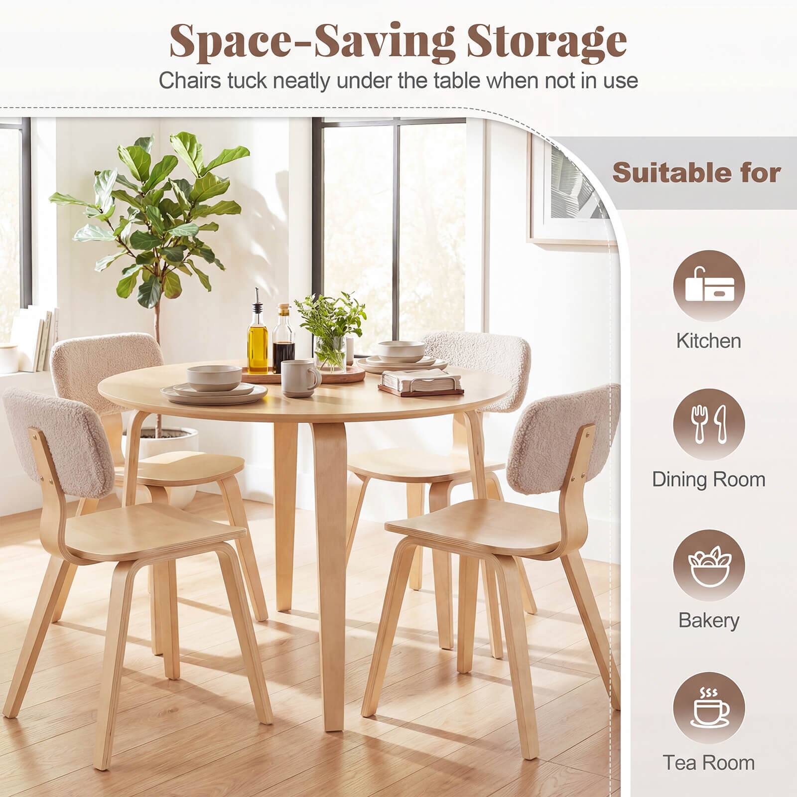 Space-Saving Storage  
Chairs tuck neatly under the table when not in use  

Suitable for  
Kitchen  
Dining Room  
Bakery  
Tea Room