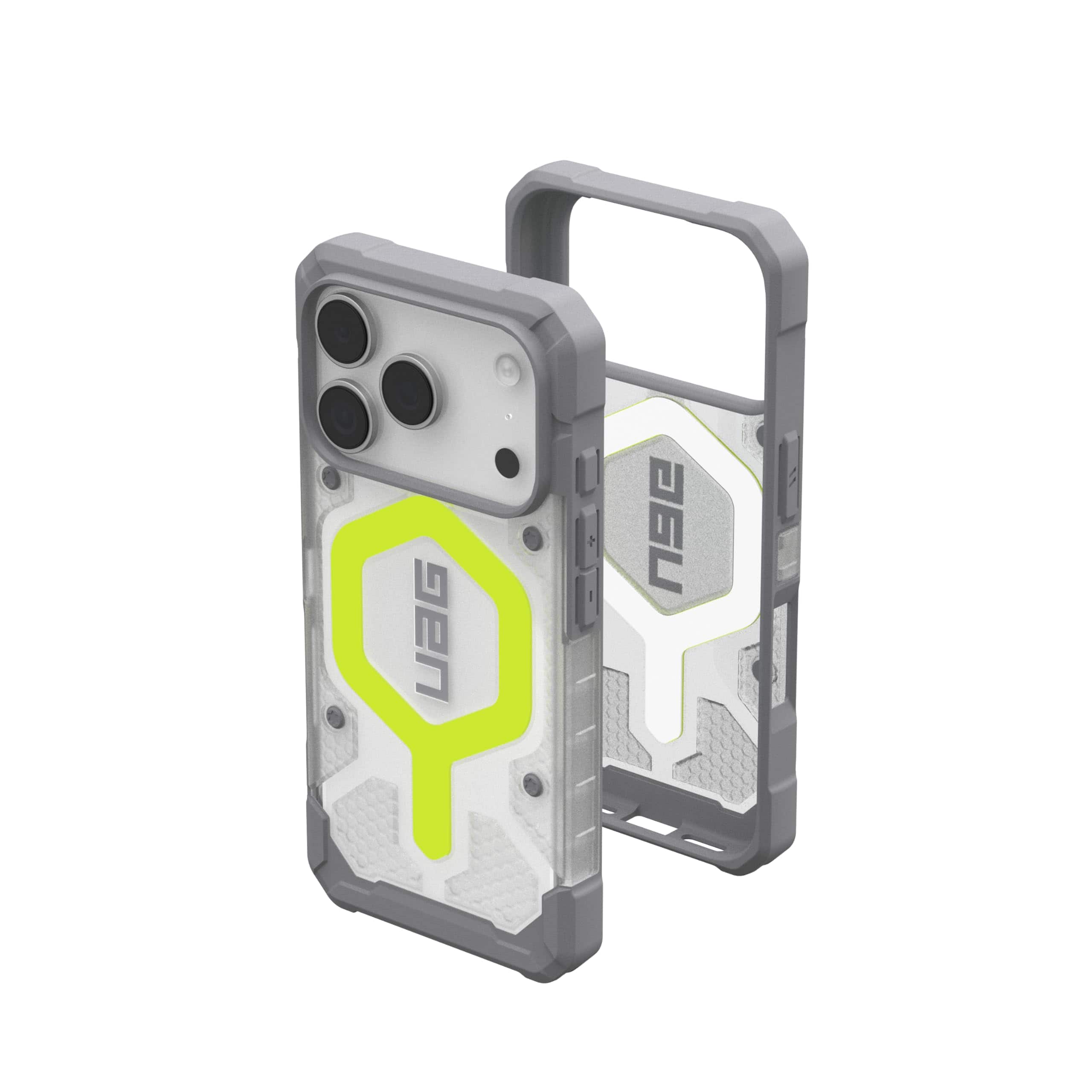 UAG - iPhone 17 Pro Case with MagSafe, Traction Grip, Drop Protection, Rugged Transparent Protective Cover, Pathfinder Clear - Active Neon
