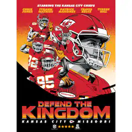 Phenom Gallery - Kansas City Chiefs 18'' x 24'' Arrowhead Defend the Kingdom Serigraph Print Artwork Movie Poster - Multicolor
