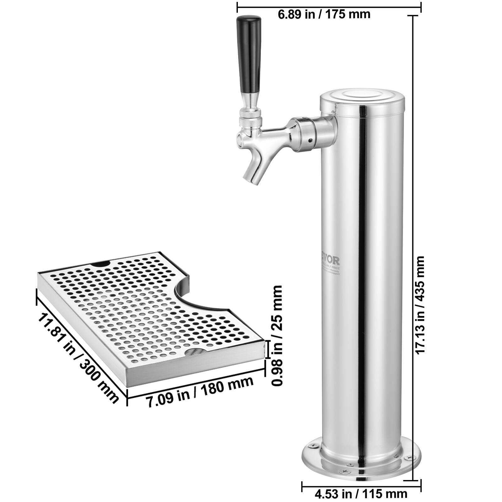 6.89 in / 175 mm  
11.81 in / 300 mm  
7.09 in / 180 mm  
0.98 in / 25 mm  
17.13 in / 435 mm  
4.53 in / 115 mm