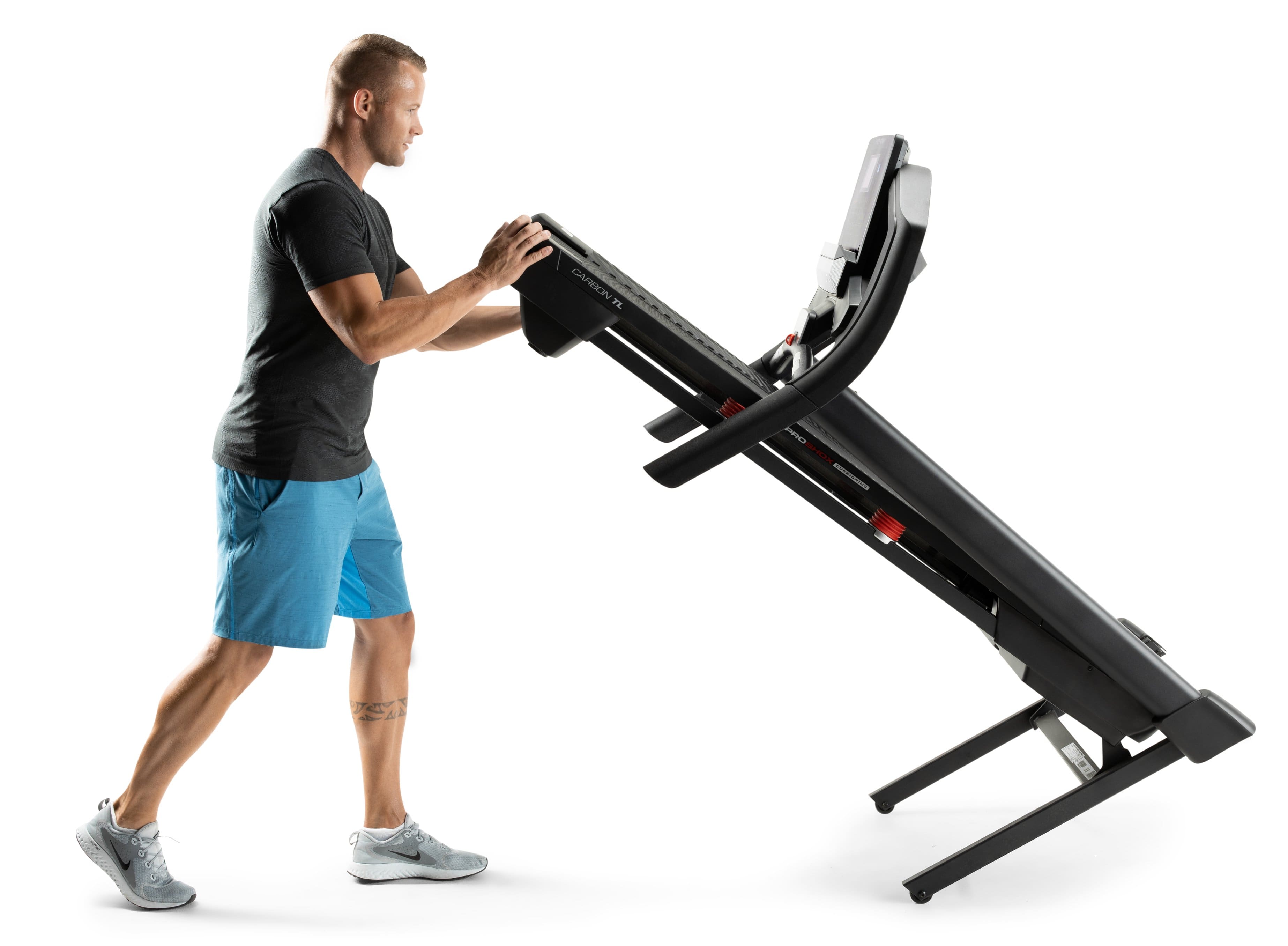 Left. ProForm - ProForm Carbon TL Smart Treadmill with 10% Incline Control, iFIT Compatible - Black.