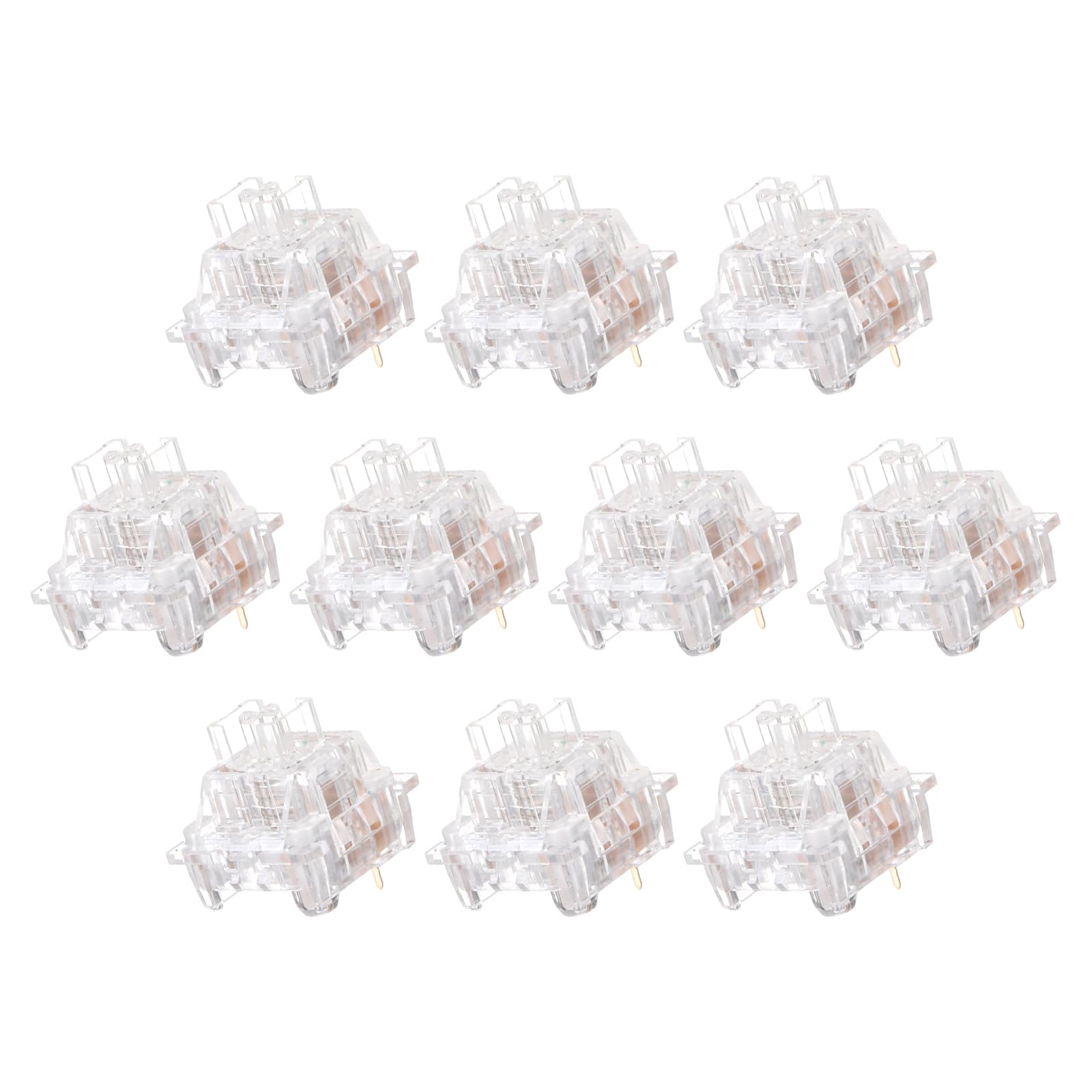 Unique Bargains - 10pcs Keyboard Switches (3-Pin 40gf) Dustproof Pre-Lubed Tactile Linear Switch Replacement for MX Mechanical Keyboard - Clear