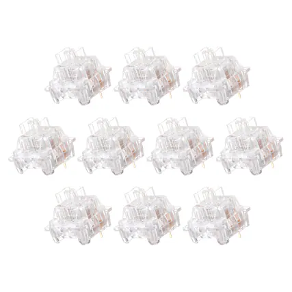 Front. Unique Bargains - 10pcs Keyboard Switches (3-Pin 40gf) Dustproof Pre-Lubed Tactile Linear Switch Replacement for MX Mechanical Keyboard - Clear.