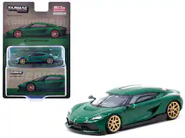 Koenigsegg Gemera Green Metallic "Global64" Series 1/64 Diecast Model by Tarmac Works