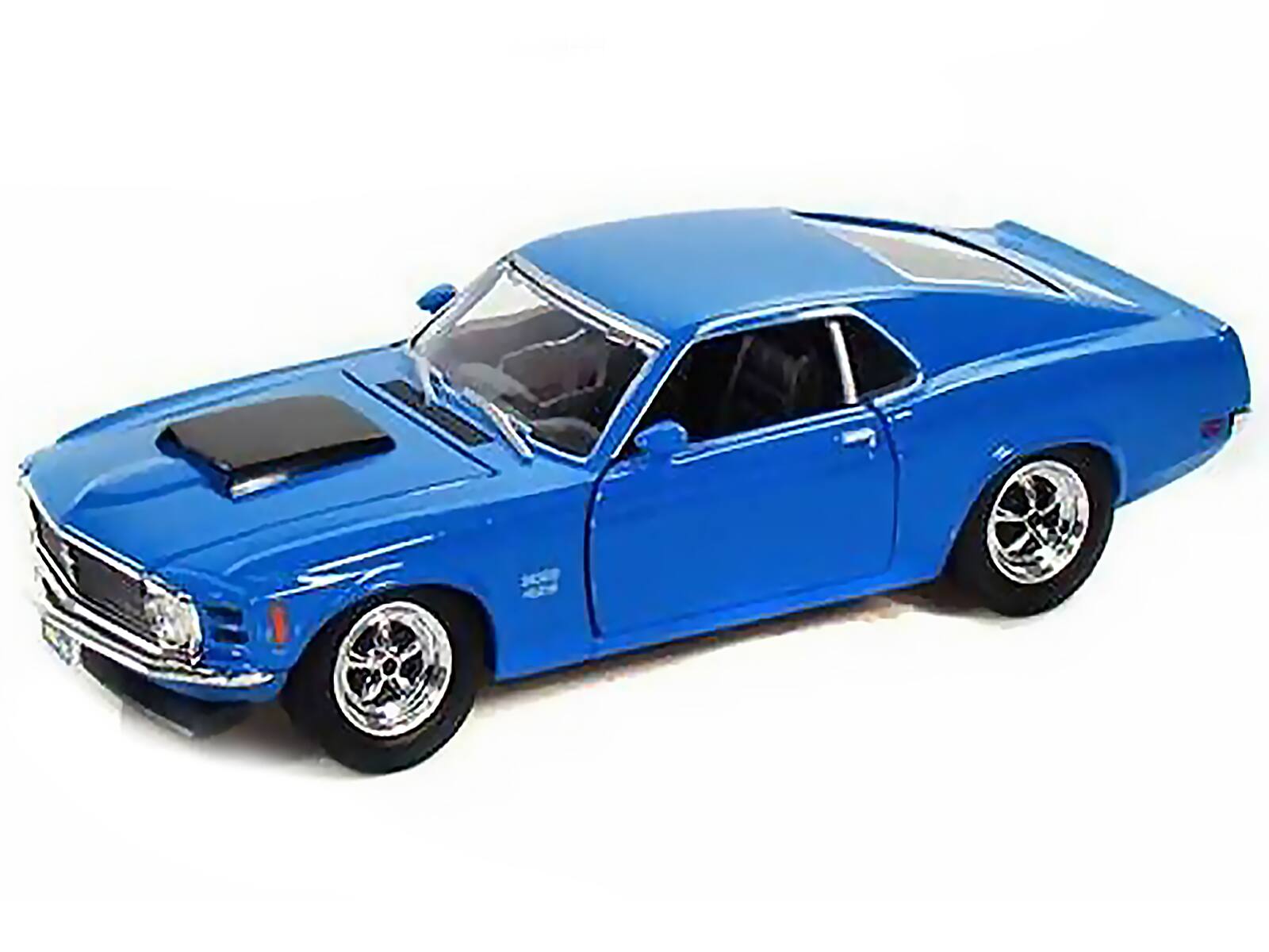 Alt View 1. Motormax - 1970 Ford Mustang Boss 429 Blue 1/24 Diecast Model Car by Motormax.