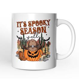 OrnamentallyYou - It's Spooky Season Y'all Mug, Funny Western Halloween Gift - White