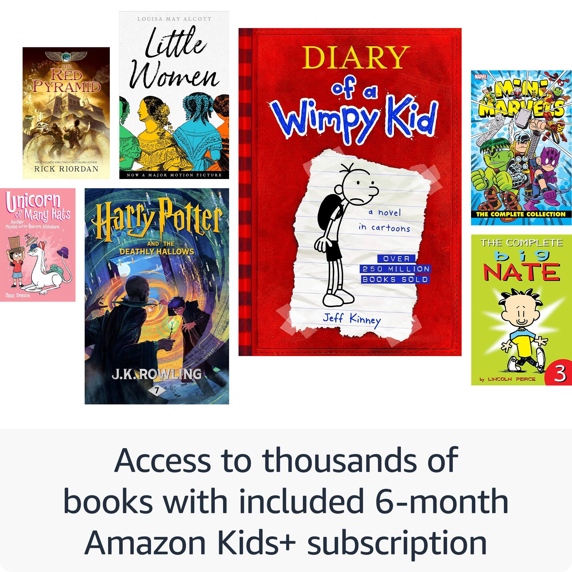 Access to thousands of books with included 6-month Amazon Kids+ subscription.