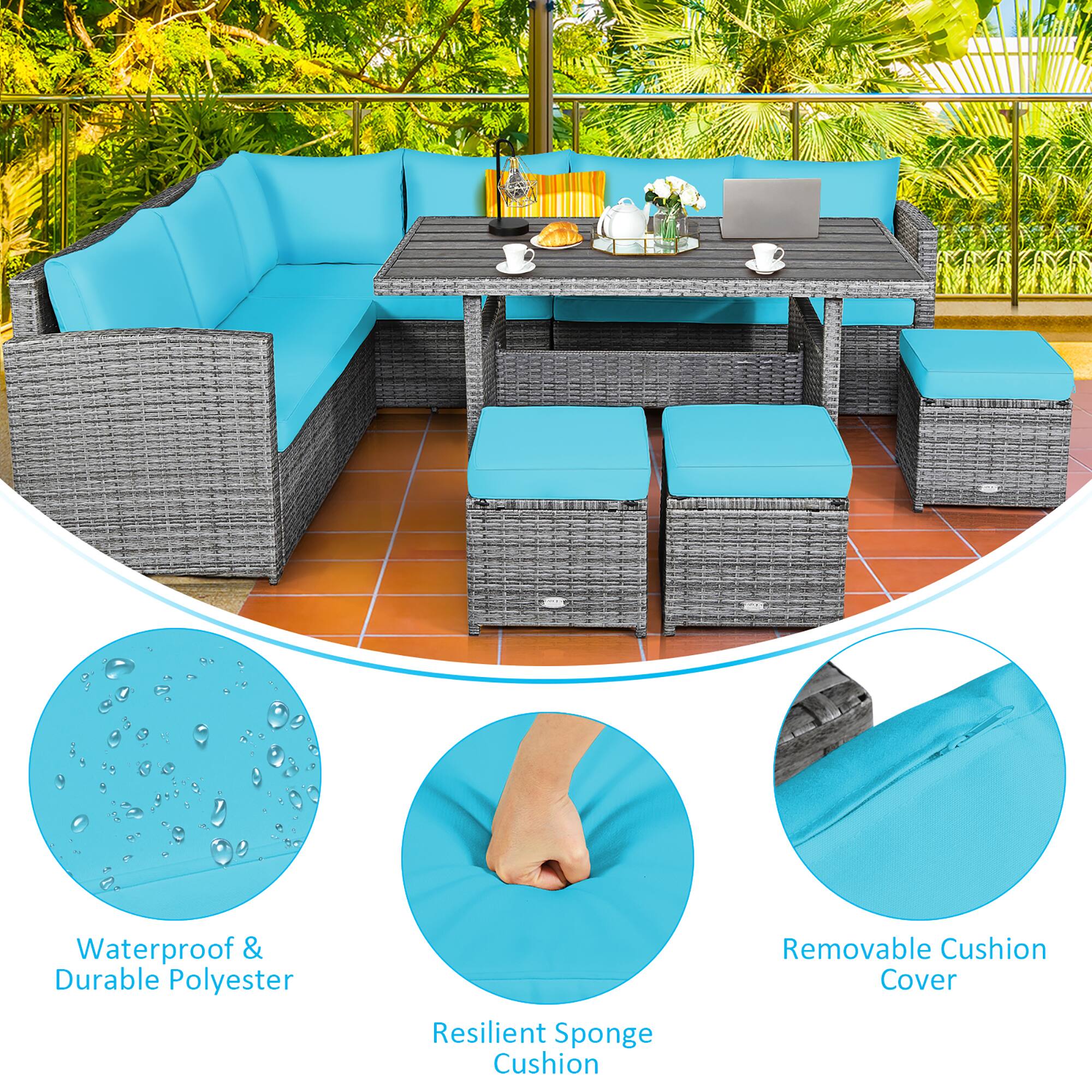 Waterproof & Durable Polyester Resilient Sponge Cushion Removable Cushion Cover