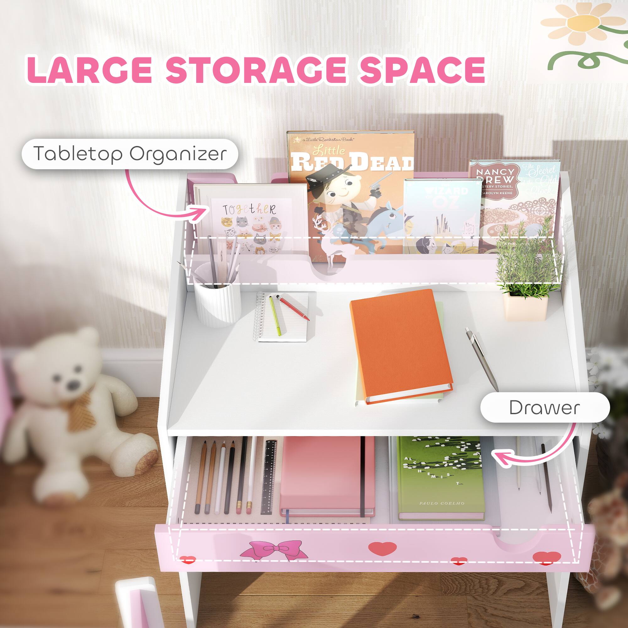 LARGE STORAGE SPACE

Tabletop Organizer

Together

Drawer