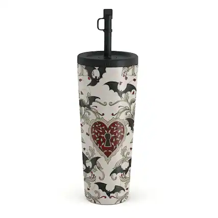 Front. Burga - Warded - Travel Mug Straw Lid 700 ml - white.