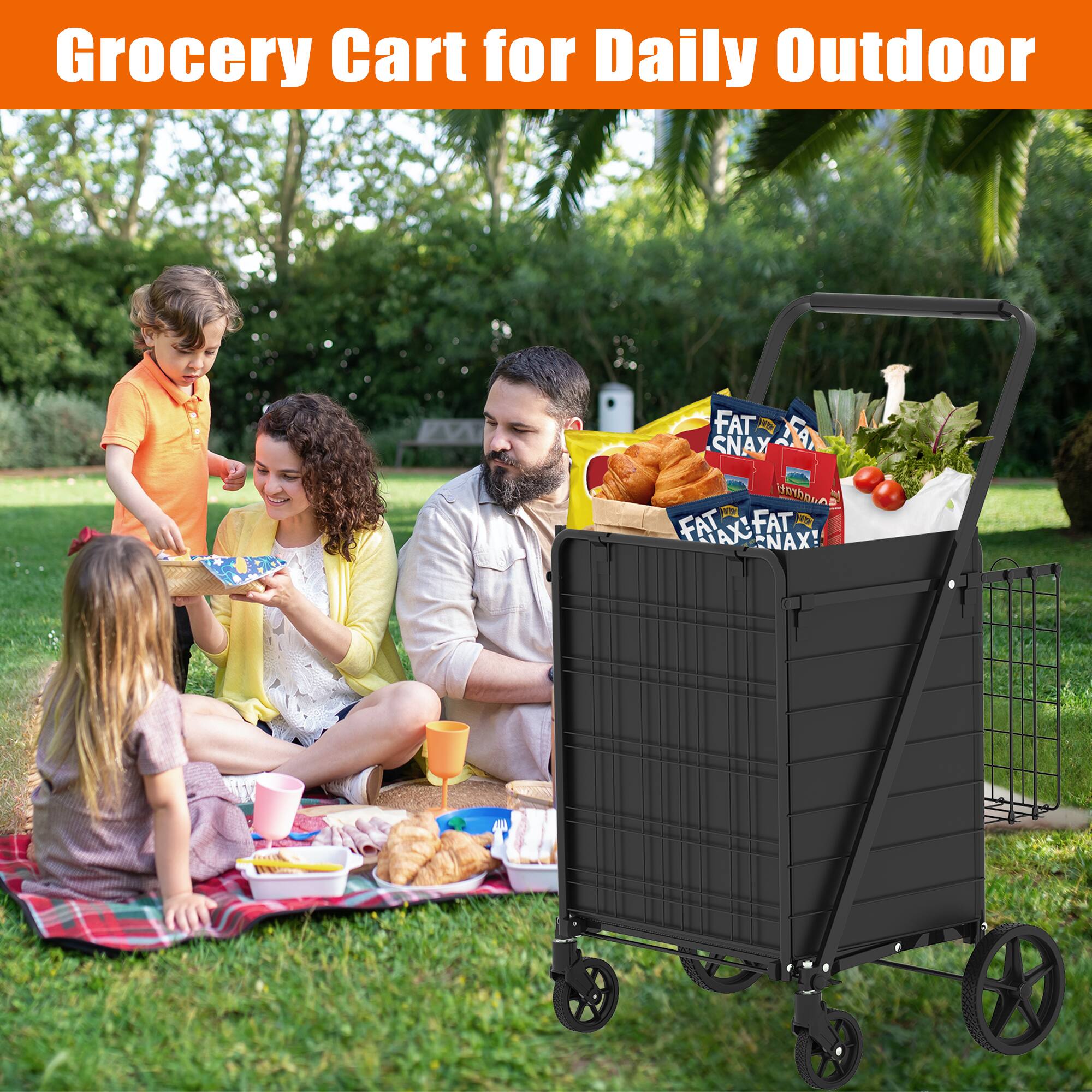 Grocery Cart for Daily Outdoor

FAT SNAX  
FAT SNAX