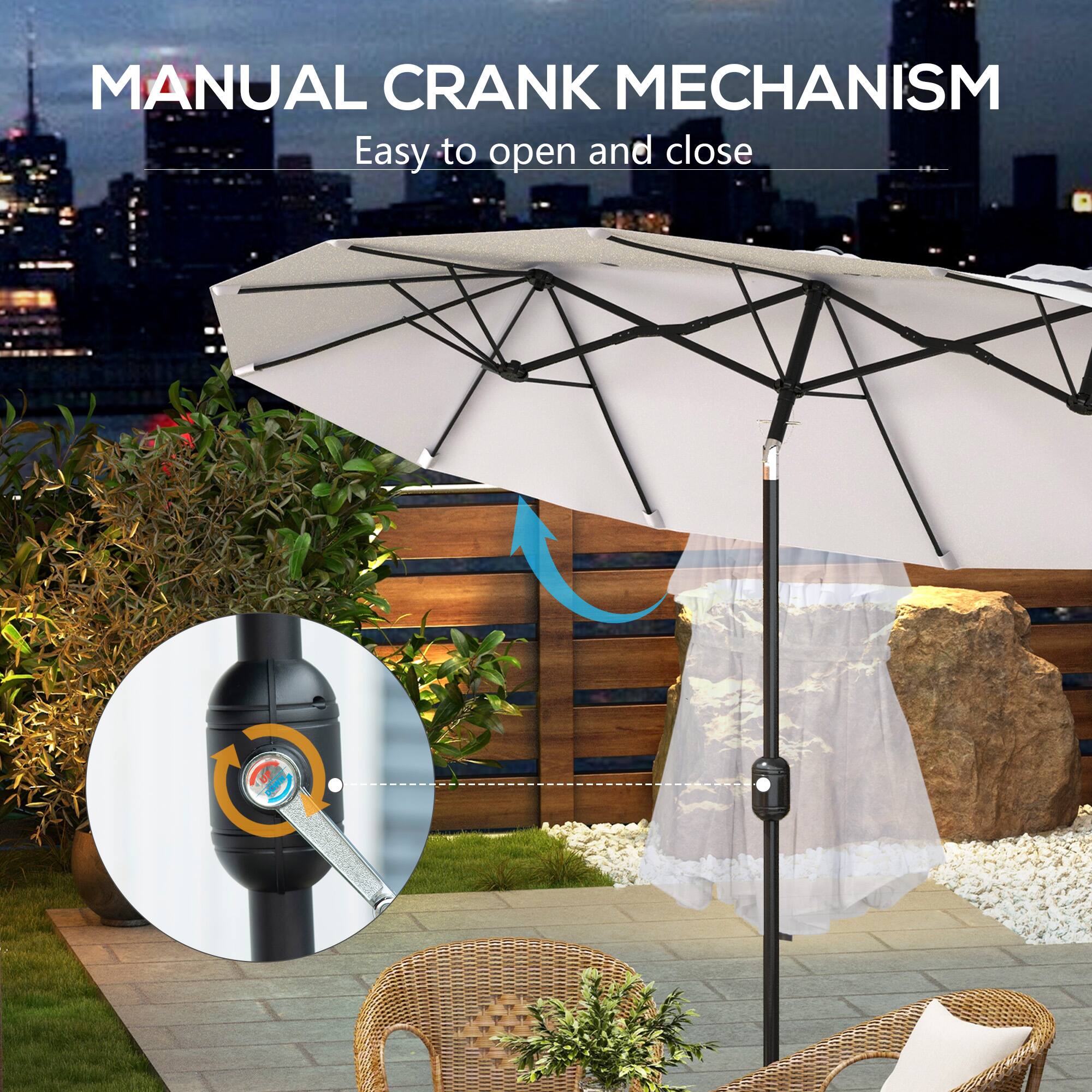 MANUAL CRANK MECHANISM
Easy to open and close