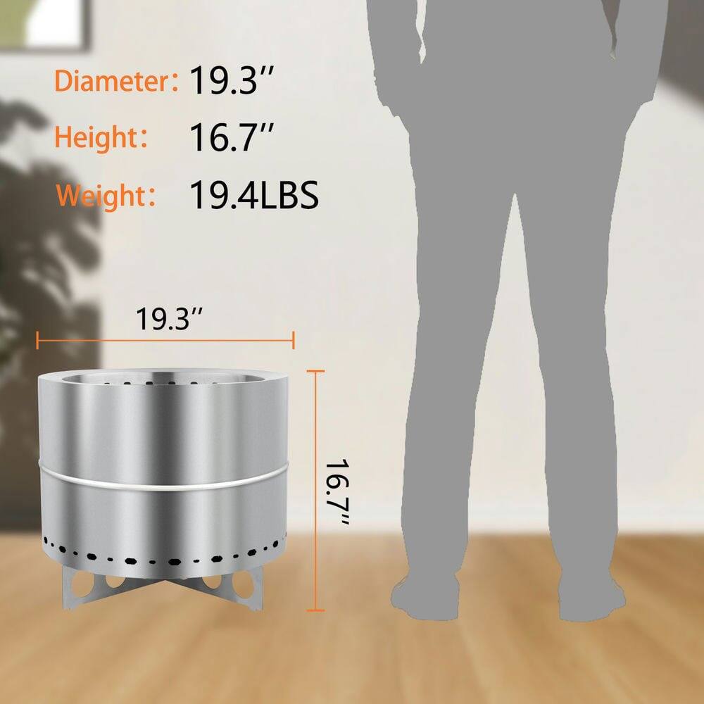 Diameter: 19.3"  
Height: 16.7"  
Weight: 19.4LBS  

19.3"  
16.7"