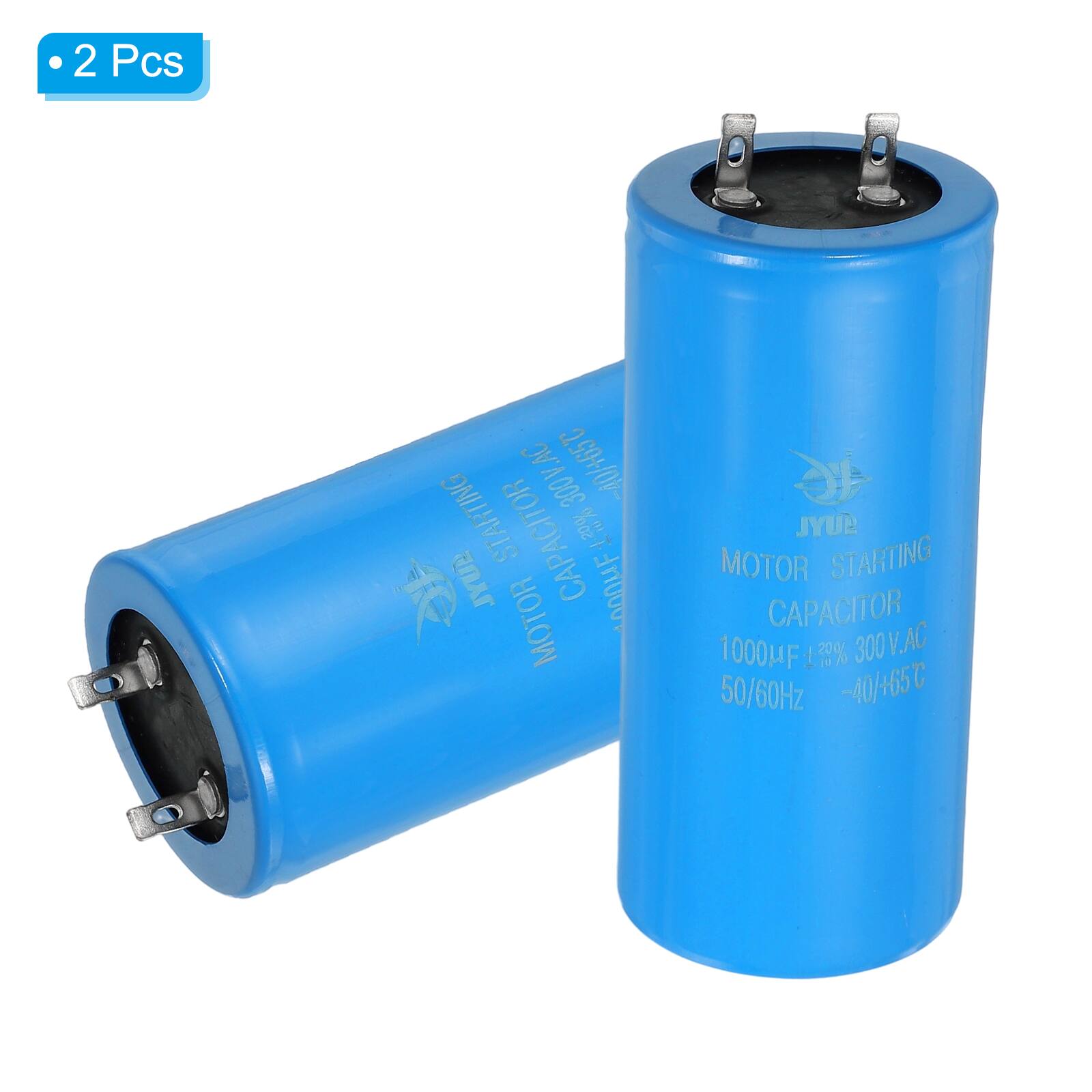 2 Pcs 300V.AC LAC 2.99+/07 STARTING CAPACITOR [ T JYUR O00uF MOTOR JYUR MOTOR STARTING CAPACITOR 1000uF 1.38% 300V.AC 50/60Hz -40/+65C