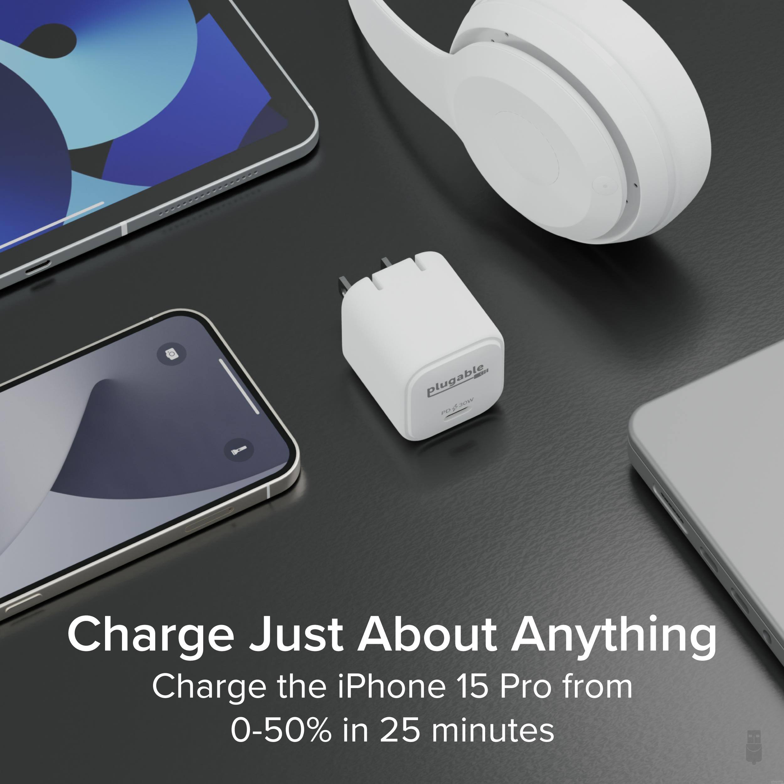 Charge Just About Anything  
Charge the iPhone 15 Pro from 0-50% in 25 minutes