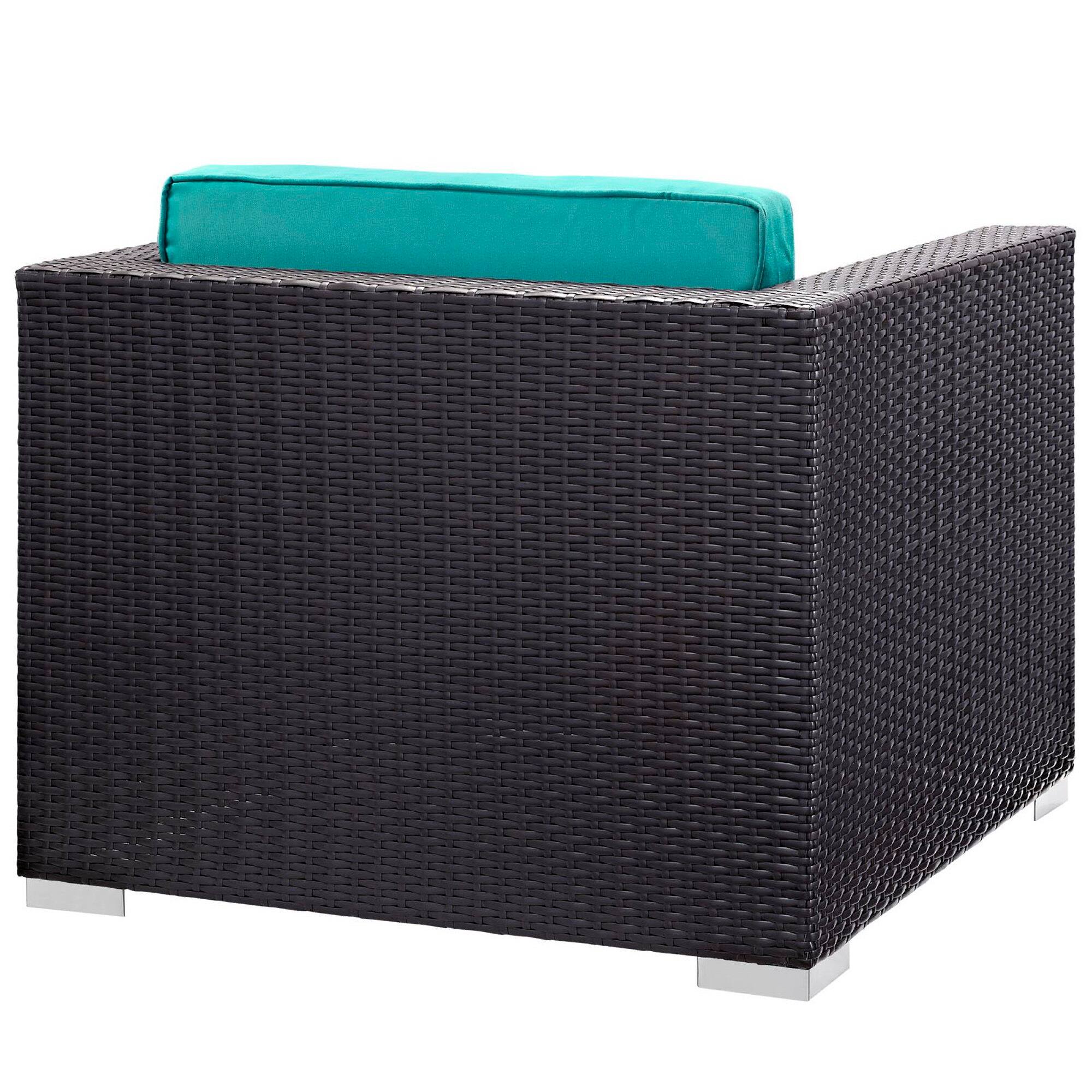 Left. Modway - Gather Outdoor Patio Armchair by Modway - Espresso Turquoise.
