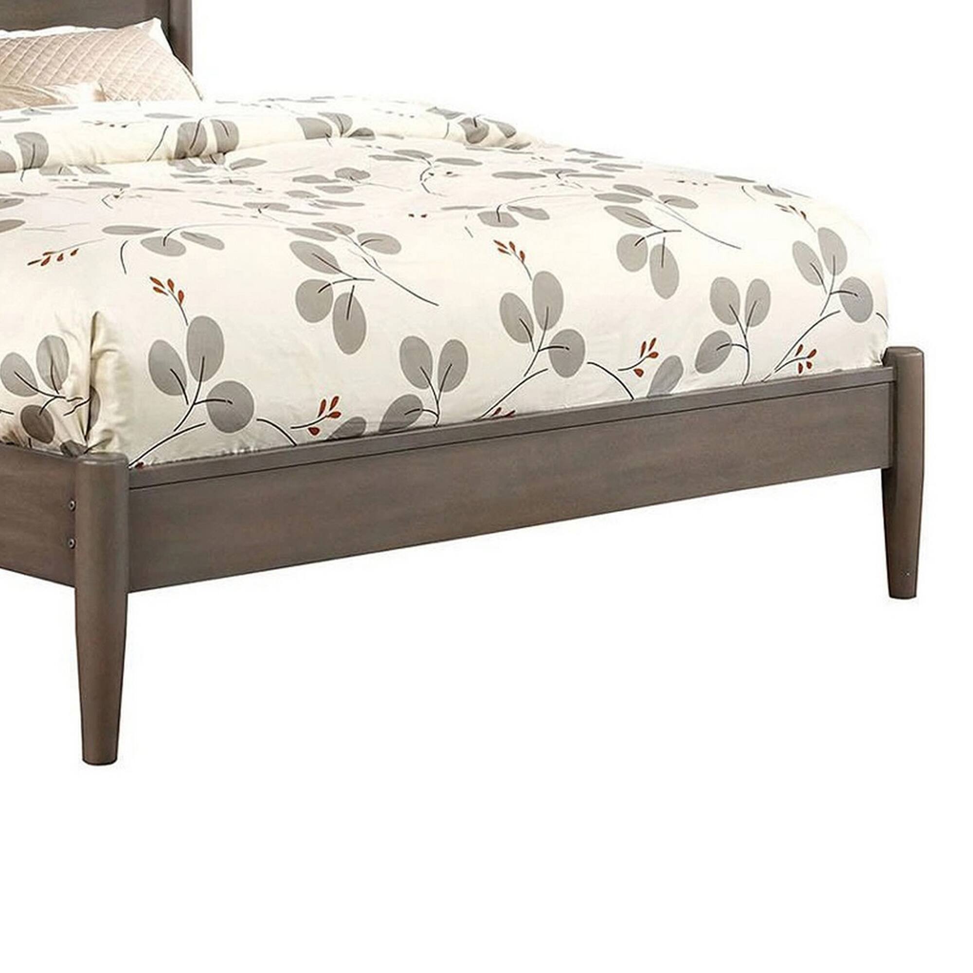 Alt View 3. Manhattan Lane - Wooden California King Size Bed with Panel Headboard, Gray - Gray.