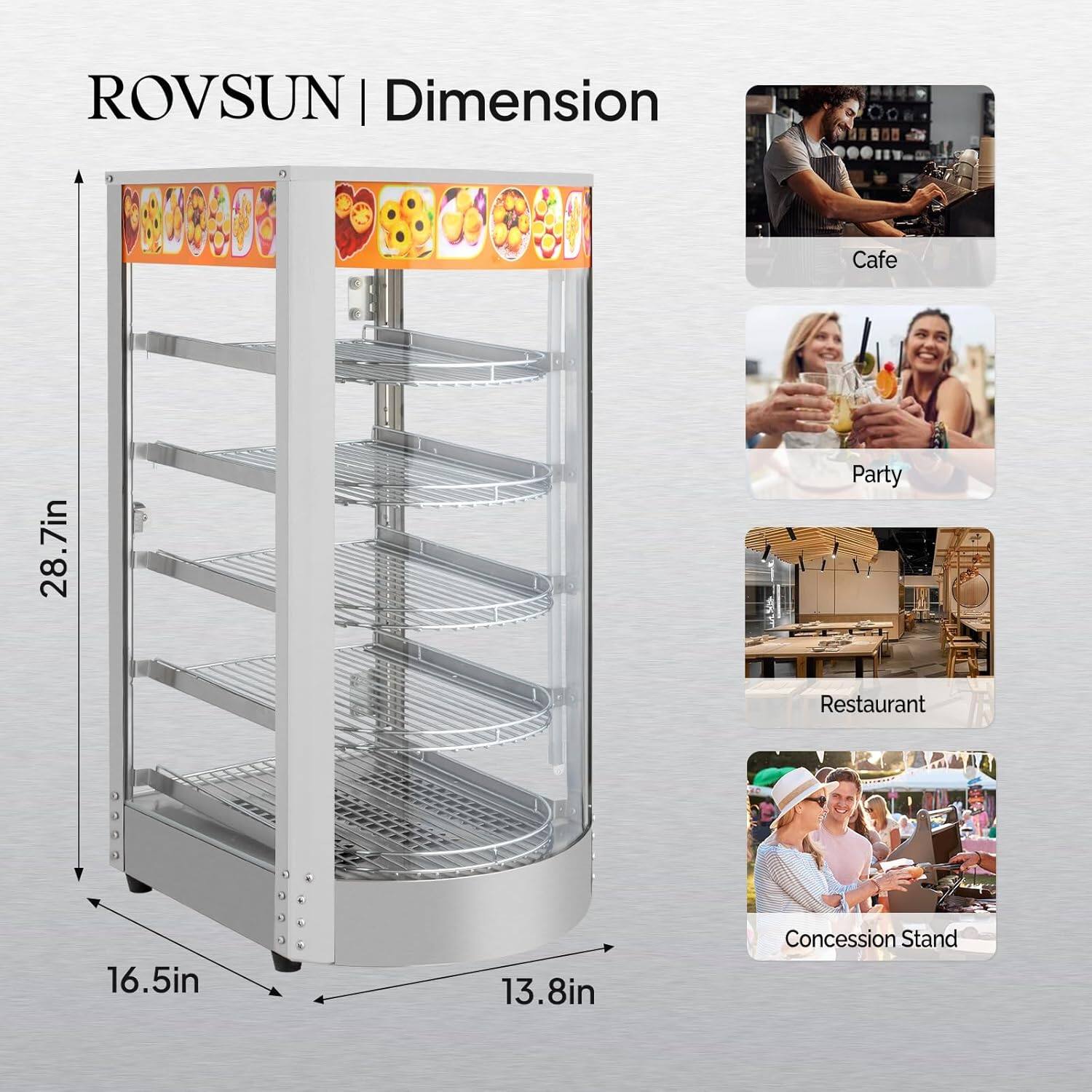 ROVSUN | Dimension  
Cafe  
Party  
Restaurant  
Concession Stand  

28.7in  
16.5in  
13.8in