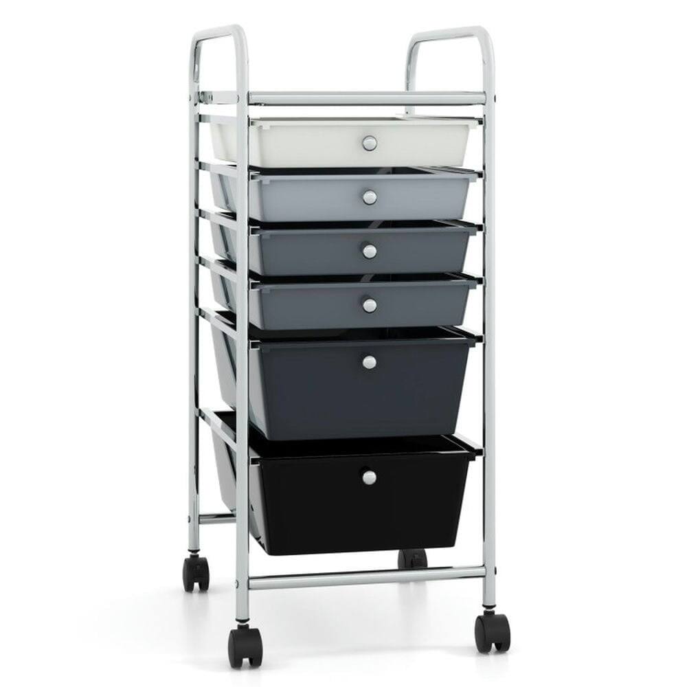 Alt View 5. Pefilos - 6 Drawers Rolling Storage Cart Organizer-Mixed Black, Craft Organizers and Storage, Multipurpose Organizer Cart - Black.