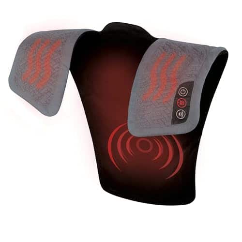 DORLUKFU - Homedics Vibration Heated Shoulder Massager Wrap, Comfort Pro Elite, Soft Fabric, Tension Relief, 2 Speeds & Styles,