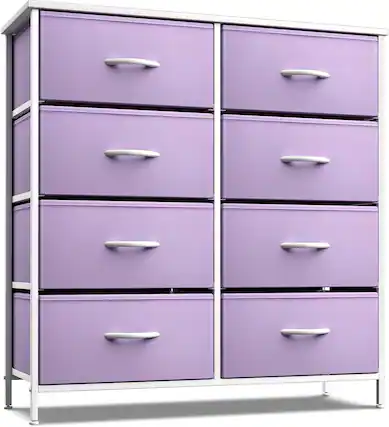 Front. Sorbus - Sorbus 8 Drawers Dresser- Storage Unit with Steel Frame, Wood Top, Fabric Bins - for Bedroom, Closet, Office, and more - Purple.