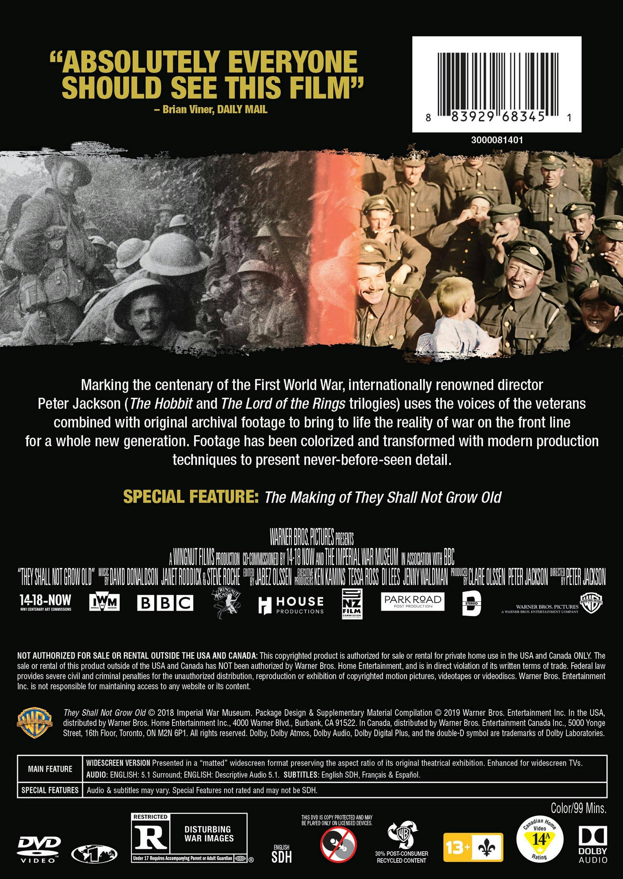 Angle. They Shall Not Grow Old [DVD].