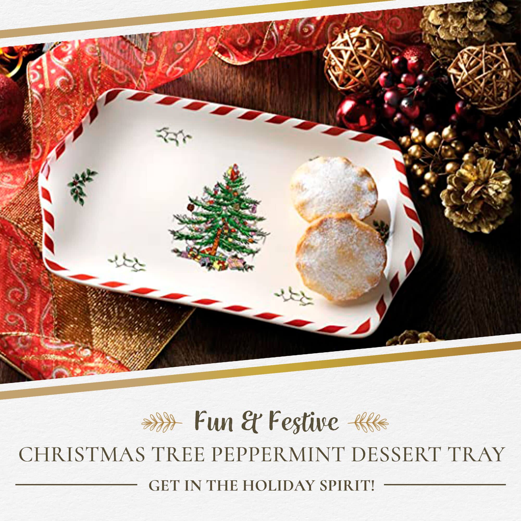 Fun & Festive CHRISTMAS TREE PEPPERMINT DESSERT TRAY  
GET IN THE HOLIDAY SPIRIT!
