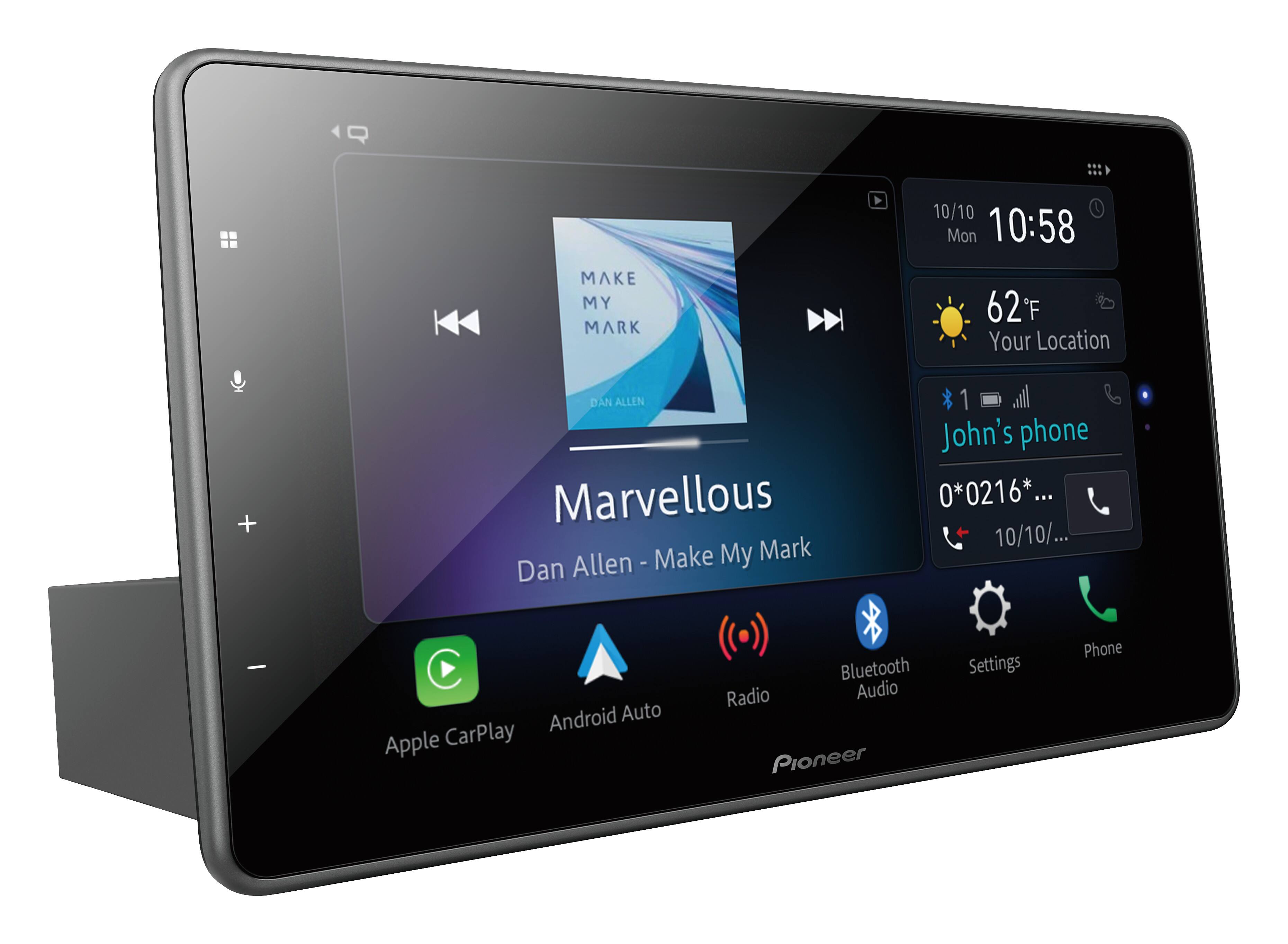 Angle. Pioneer - 9" Android Auto and Apple CarPlay Bluetooth Digital Media (DM) Receiver - Black.