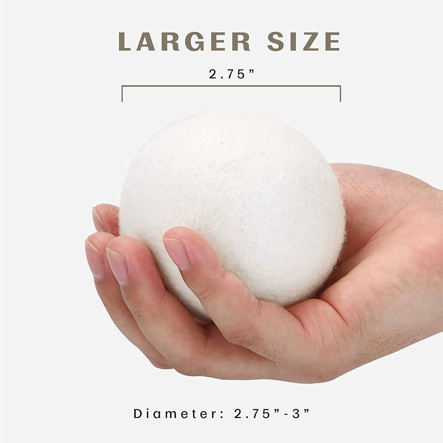 LARGER SIZE  
2.75"  
Diameter: 2.75" - 3"
