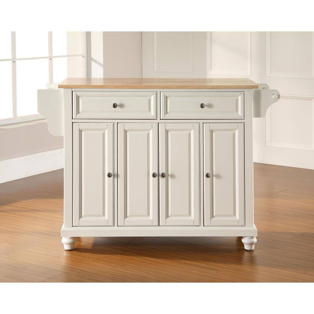 Alt View 1. Crosley Furniture - Cambridge Wood Top Full Size Kitchen Island/Cart - White.