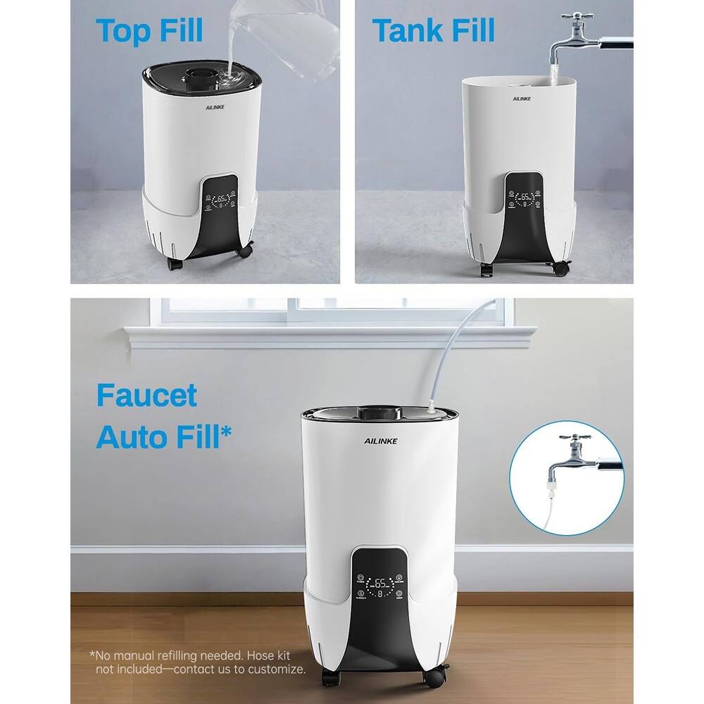 Top Fill  
Tank Fill  
Faucet Auto Fill*  

*No manual refilling needed. Hose kit not included—contact us to customize.