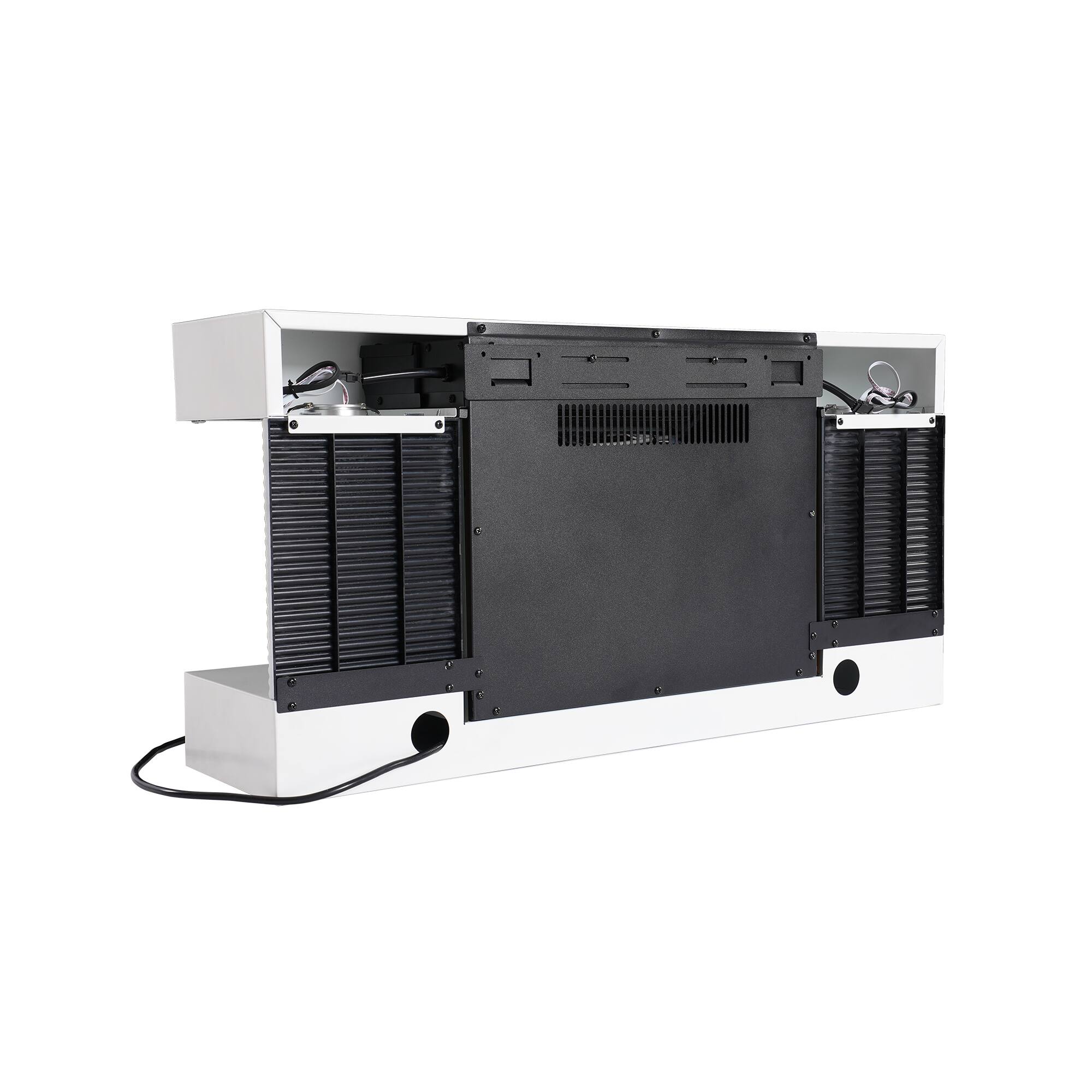 Alt View 7. Mondawe - 32" Stylish Electric Fireplace with Suspended LED Light Mantel and Remote Control - Black and White.