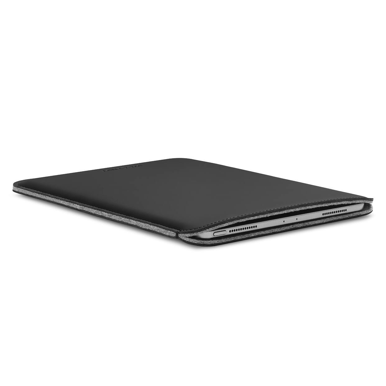 Left. Woolnut - Woolnut Coated PU Sleeve for 11-inch iPad Pro & Air - Black - Black.