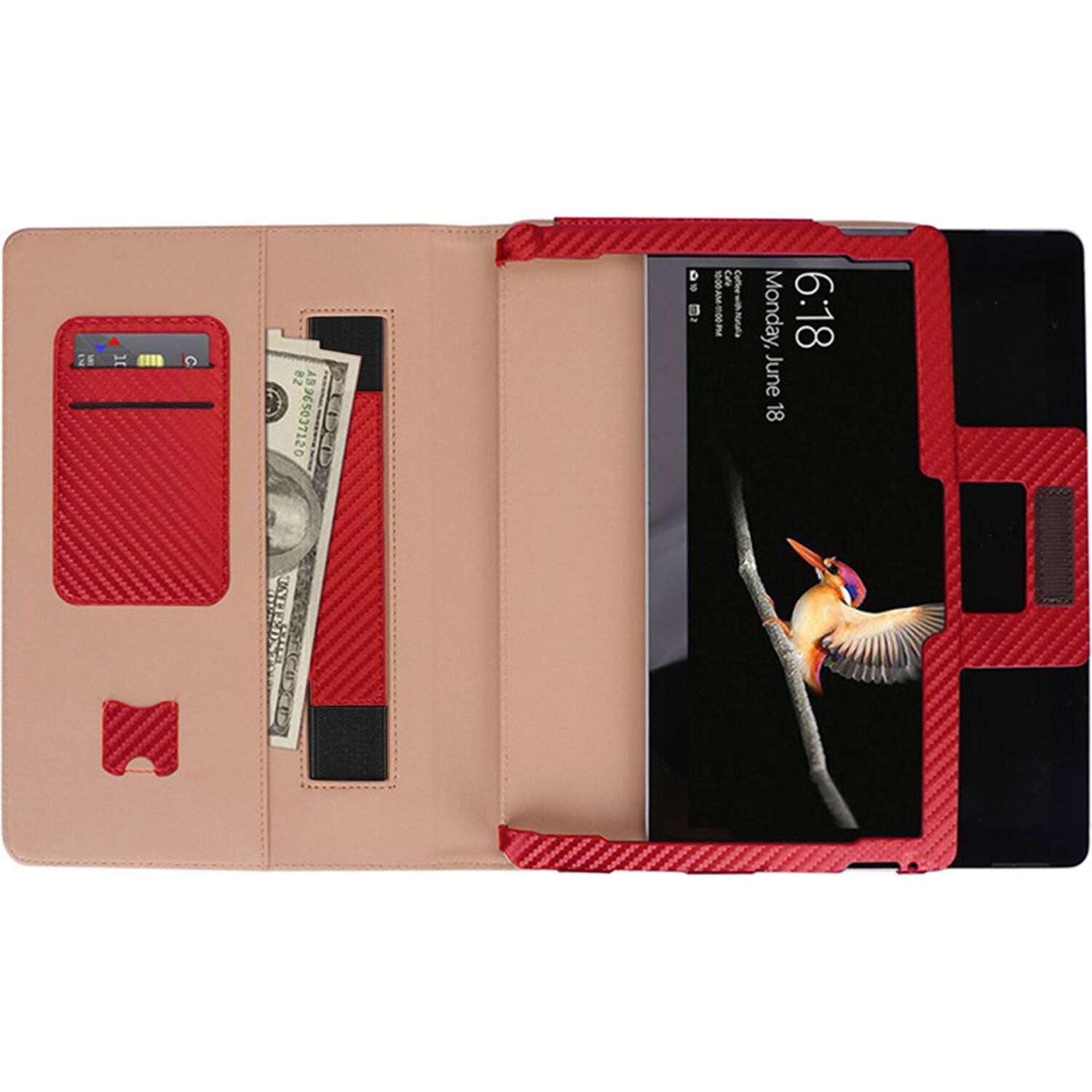 Alt View 13. SaharaCase - Bi-Fold Folio Case for Microsoft Surface Go 4 and Surface Go 3 - Red.