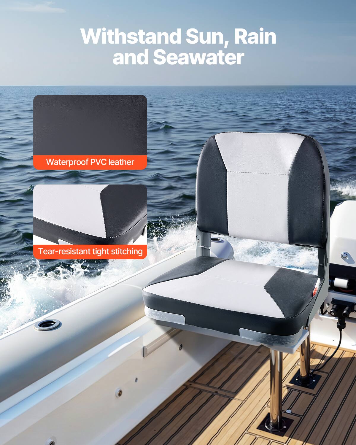 Withstand Sun, Rain and Seawater

Waterproof PVC leather

Tear-resistant tight stitching
