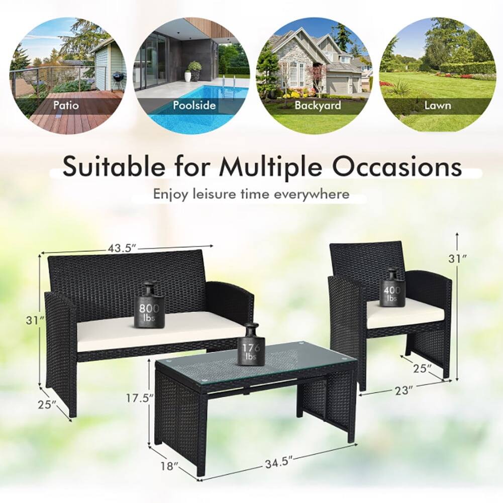 Patio Poolside Backyard Lawn  
Suitable for Multiple Occasions  
Enjoy leisure time everywhere  

43.5"  
31"  
31"  
800 lbs  
400 lbs  
176 lbs  
25"  
25"  
17.5"  
23"  
18"  
34.5"