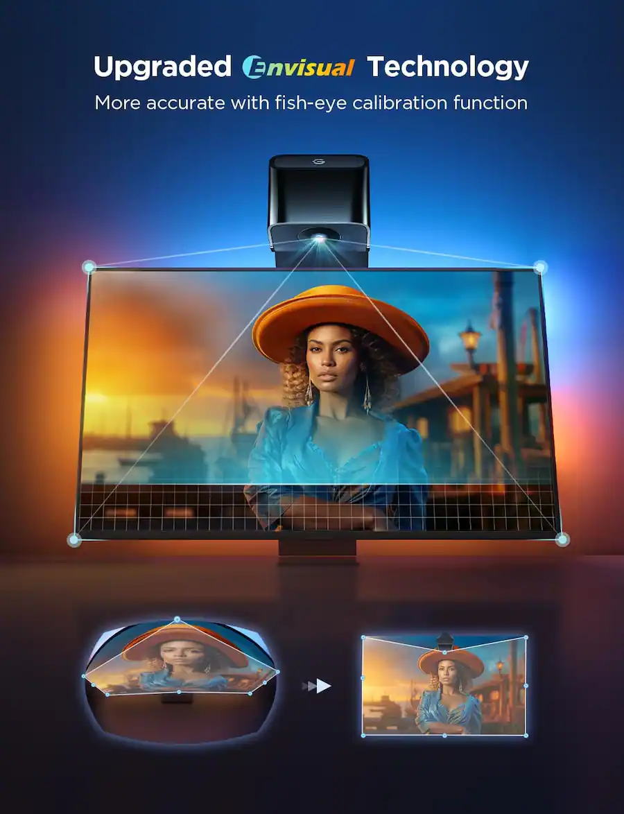 Govee TV Backlight 3 Lite with Fish Eye Correction Function Sync to 75 ...
