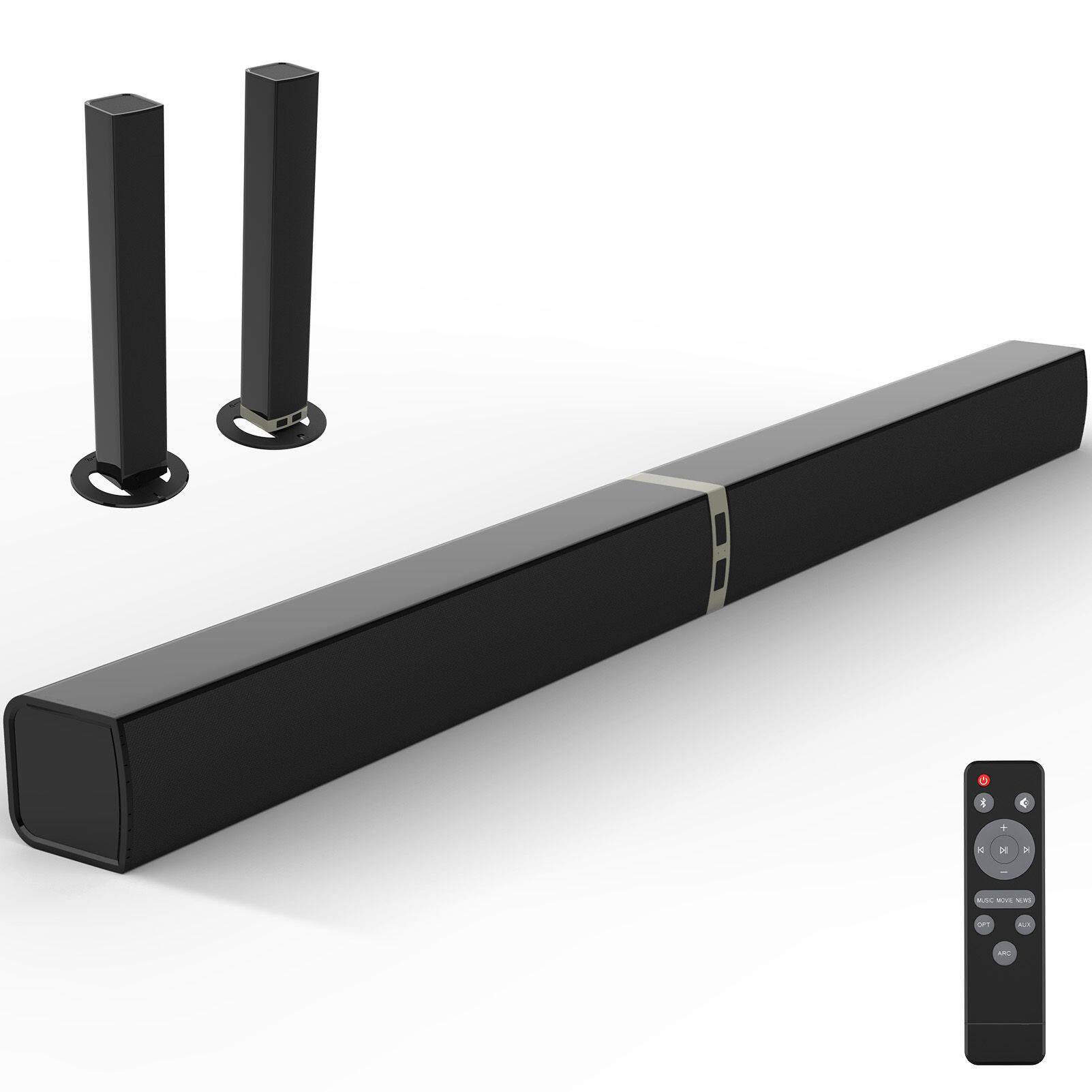 MOVSSOU - Bluetooth Wireless 50W 32inch Split 2 in 1 Detachable TV Soundbar - Black