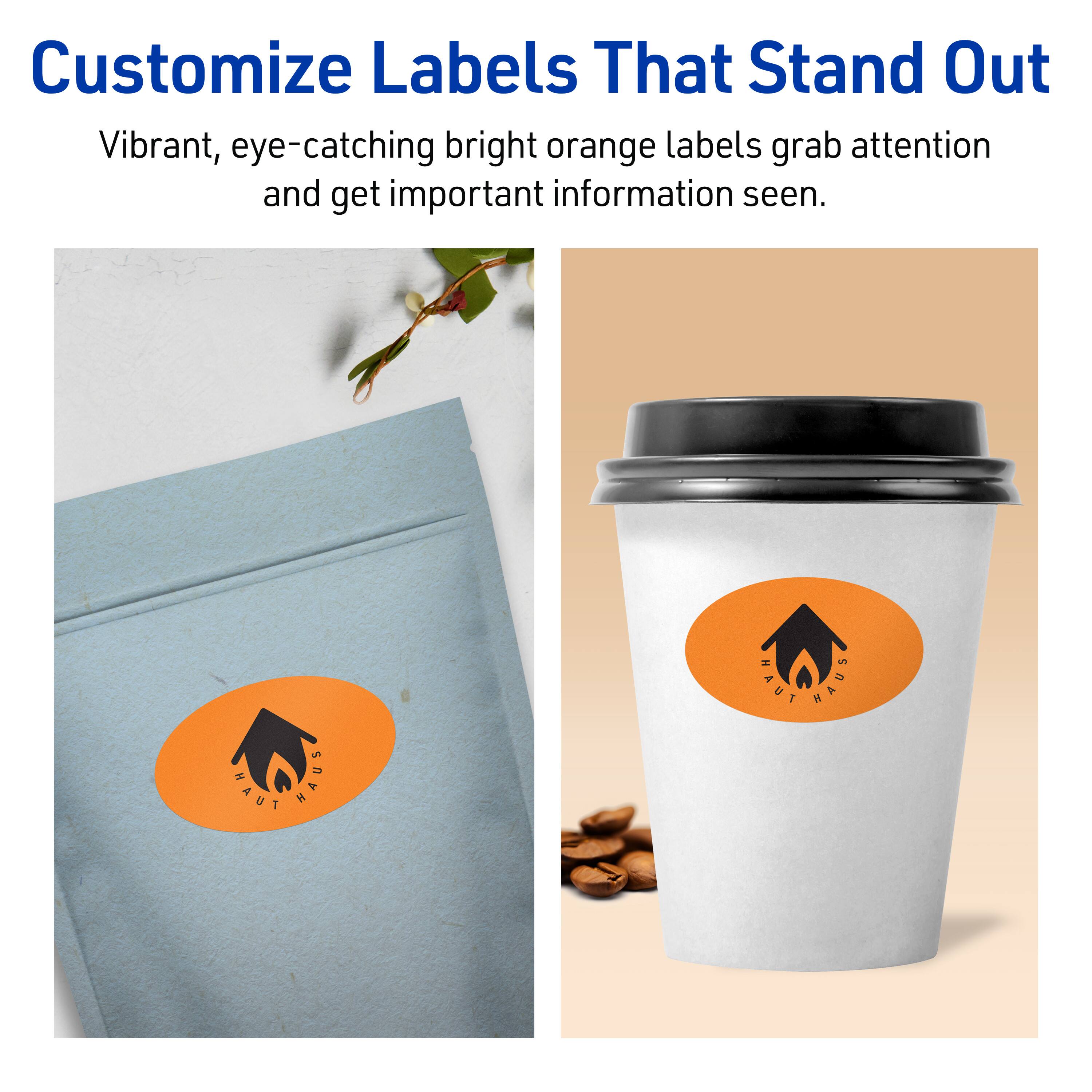 Customize Labels That Stand Out

Vibrant, eye-catching bright orange labels grab attention and get important information seen.