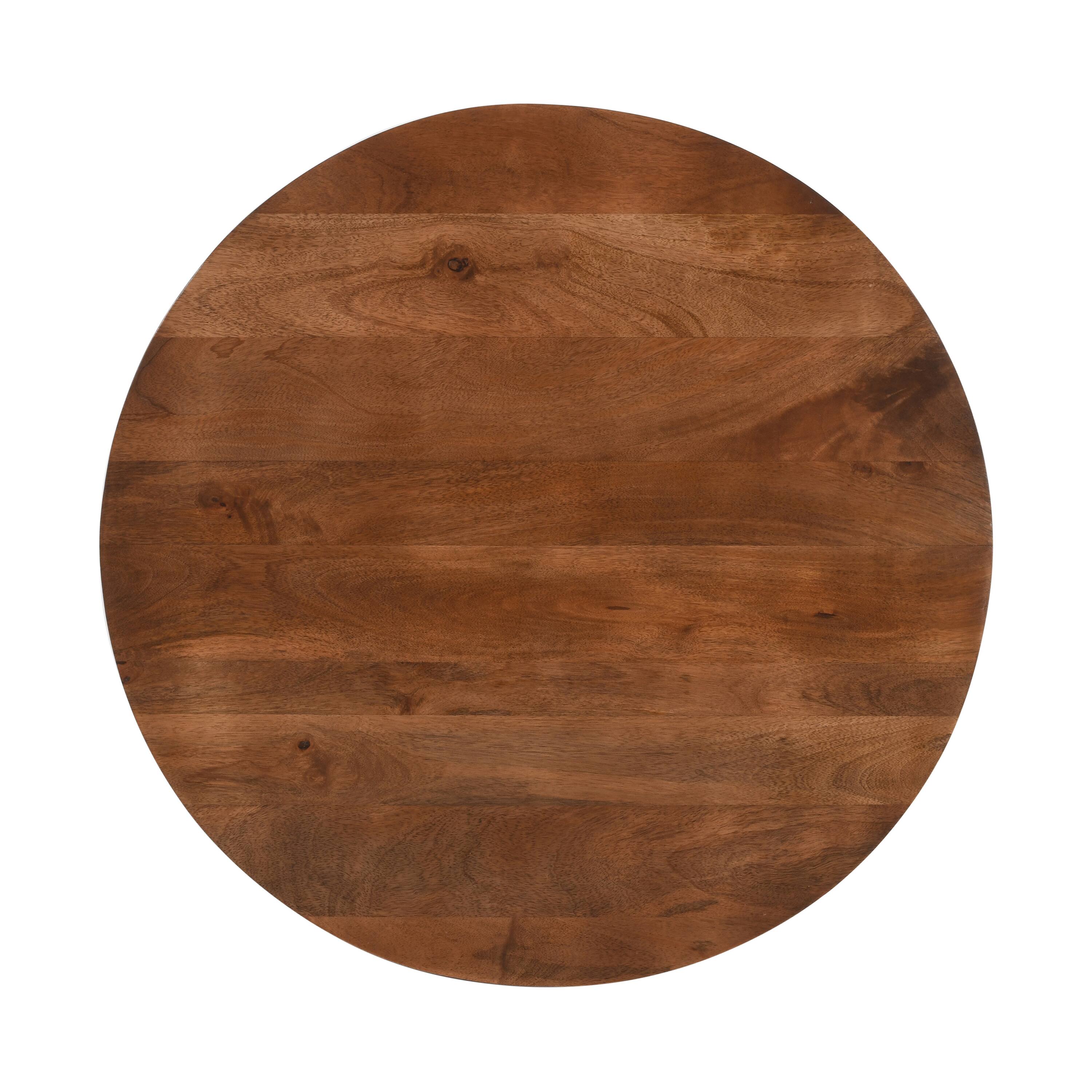Alt View 3. Manhattan Lane - 30 Inch Handcrafted Round Mango Wood Dinette, Artisanal Twisted Pedestal Base - Brown.