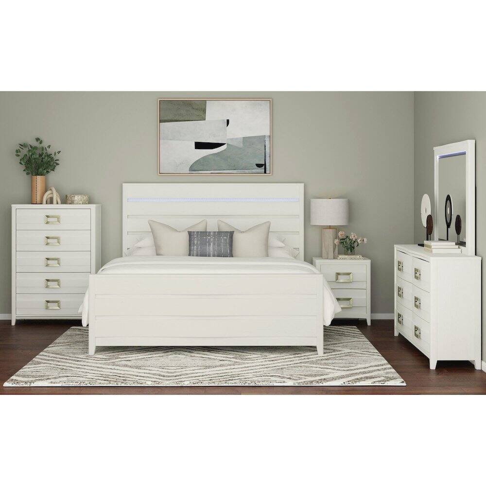 Alt View 2. Picket House Furnishings - Chett 2-Drawer Nightstand with USB in White - White.