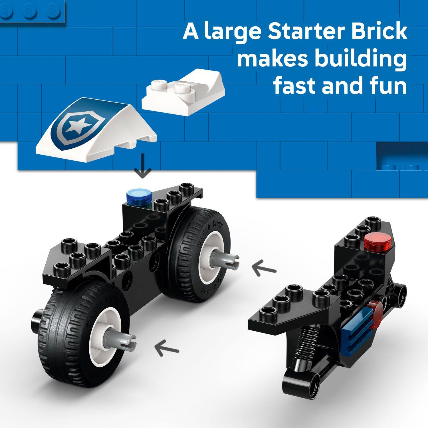 A large Starter Brick makes building fast and fun.